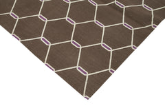 Geometric Duri Brown Geometric Cotton Wool Handmade Area Rug 8'0'' x 9'10''
