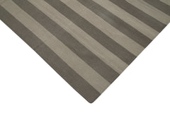 Geometric Duri Brown Geometric Cotton Wool Handmade Area Rug 7'11'' x 10'2''