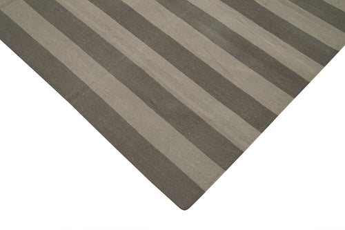 Geometric Duri Brown Geometric Cotton Wool Handmade Area Rug 7'11'' x 10'2''