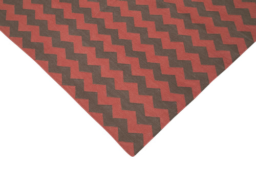Geometric Duri Brown Geometric Cotton Wool Handmade Area Rug 8'0'' x 9'10''