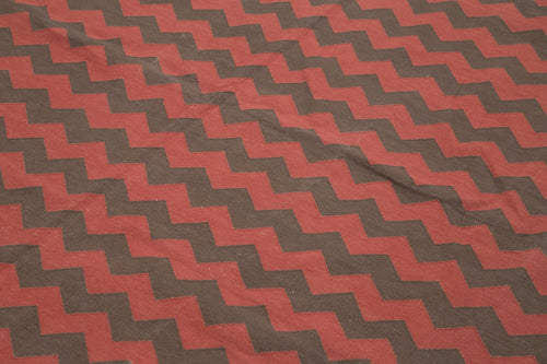 Geometric Duri Brown Geometric Cotton Wool Handmade Area Rug 8'0'' x 9'10''