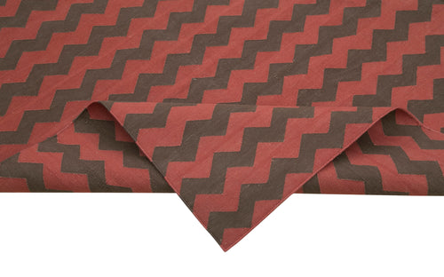 Geometric Duri Brown Geometric Cotton Wool Handmade Area Rug 8'0'' x 9'10''