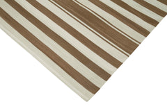Geometric Duri Brown Geometric Cotton Wool Handmade Area Rug 7'10'' x 10'1''