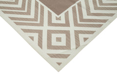 Geometric Duri Brown Geometric Cotton Wool Handmade Area Rug 8'1'' x 9'10''