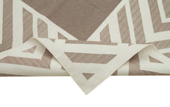 Geometric Duri Brown Geometric Cotton Wool Handmade Area Rug 8'1'' x 9'10''