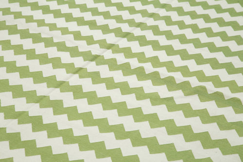 Geometric Duri Green Geometric Cotton Wool Handmade Area Rug 8'0'' x 9'9''