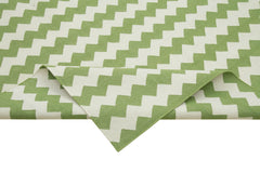 Geometric Duri Green Geometric Cotton Wool Handmade Area Rug 8'0'' x 9'9''