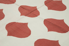 Handmade Area Rug – Red Geometric Cotton Wool Rug, Durable Soft Texture 8'1''x9'9''