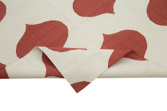 Handmade Area Rug – Red Geometric Cotton Wool Rug, Durable Soft Texture 8'1''x9'9''