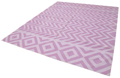 Geometric Duri Purple Geometric Cotton Wool Handmade Area Rug 7'11'' x 9'8''
