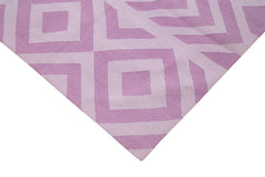 Geometric Duri Purple Geometric Cotton Wool Handmade Area Rug 7'11'' x 9'8''