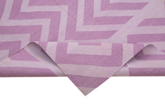 Geometric Duri Purple Geometric Cotton Wool Handmade Area Rug 7'11'' x 9'8''