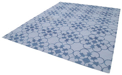 Geometric Duri Blue Geometric Cotton Wool Handmade Area Rug 8'1'' x 10'0''