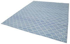 Geometric Duri Blue Geometric Cotton Wool Handmade Area Rug 8'2'' x 10'0''