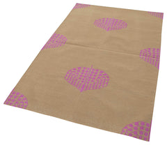 Duri Brown Geometric Cotton Wool Handmade Area Rug 5'6'' x 3'7''