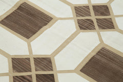 Geometric Duri Beige Geometric Cotton Wool Handmade Area Rug 3'7'' x 5'2''