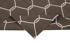 Handmade Area Rug – Brown Geometric Cotton Wool Rug, Soft Durable Floor Covering 3'7''x5'7''