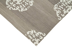 Handmade Area Rug – Beige Geometric Cotton Wool Rug for Living Room 3'7"x5'7"