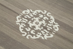 Handmade Area Rug – Beige Geometric Cotton Wool Rug for Living Room 3'7"x5'7"