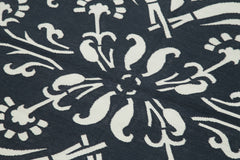 Geometric Duri Black Geometric Cotton Wool Handmade Area Rug 3'7'' x 5'7''