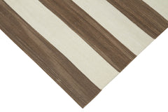 Handmade Area Rug – Brown Geometric Cotton Wool Rug 3'5'' x 5'7'' Durable Floor Covering