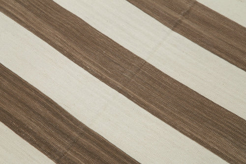 Handmade Area Rug – Brown Geometric Cotton Wool Rug 3'5'' x 5'7'' Durable Floor Covering