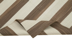 Handmade Area Rug – Brown Geometric Cotton Wool Rug 3'5'' x 5'7'' Durable Floor Covering