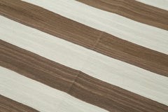 Handmade Area Rug – Brown Geometric Cotton Wool Turkish Wool Rug 3'7''x5'7''