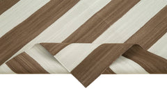 Handmade Area Rug – Brown Geometric Cotton Wool Turkish Wool Rug 3'7''x5'7''