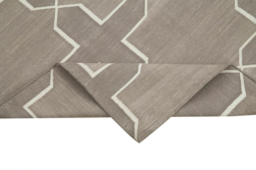 Handmade Area Rug – Beige Geometric Design Cotton Wool 3x5 Feet Durable Soft Floor Covering