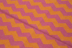 Handmade Area Rug - Orange Geometric Pattern Cotton Wool 3x5 Feet Vintage Turkish Carpet