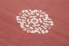 Handmade Area Rug - Vintage Turkish Carpet 3'8"x5'7" Red Geometric Pattern Wool Cotton