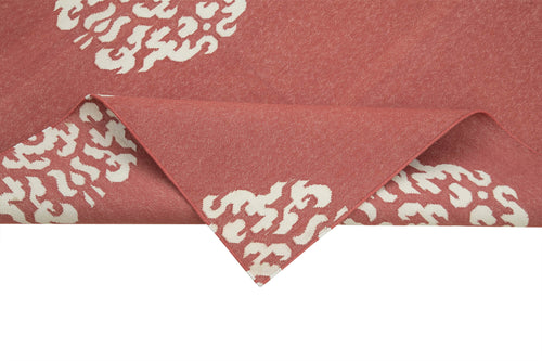 Handmade Area Rug - Vintage Turkish Carpet 3'8"x5'7" Red Geometric Pattern Wool Cotton