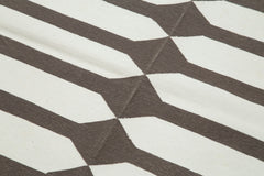 Duri Brown Geometric Cotton Wool Handmade Area Rug 3'7'' x 5'6''