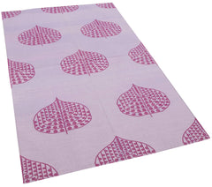 Geometric Duri Pink Geometric Cotton Wool Handmade Area Rug 3'4'' x 5'6''