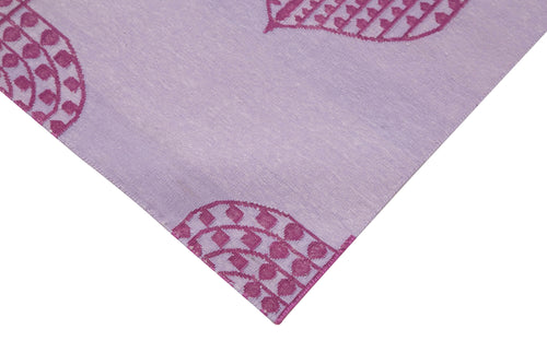 Geometric Duri Pink Geometric Cotton Wool Handmade Area Rug 3'4'' x 5'6''
