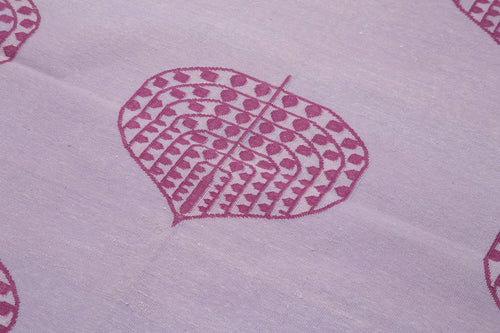 Geometric Duri Pink Geometric Cotton Wool Handmade Area Rug 3'4'' x 5'6''