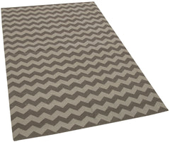 Duri Brown Geometric Cotton Wool Handmade Area Rug 3'6'' x 5'5''