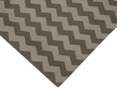 Duri Brown Geometric Cotton Wool Handmade Area Rug 3'6'' x 5'5''