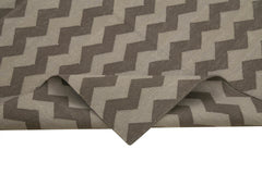 Duri Brown Geometric Cotton Wool Handmade Area Rug 3'6'' x 5'5''