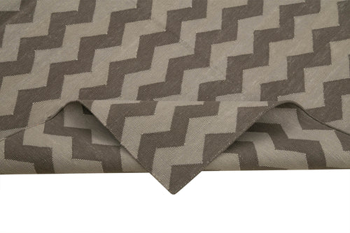 Duri Brown Geometric Cotton Wool Handmade Area Rug 3'6'' x 5'5''