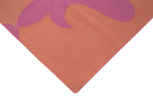 Geometric Duri Pink Geometric Cotton Wool Handmade Area Rug 3'5'' x 5'6''