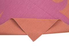 Geometric Duri Pink Geometric Cotton Wool Handmade Area Rug 3'5'' x 5'6''