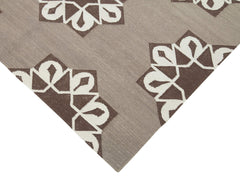 Duri Brown Geometric Cotton Wool Handmade Area Rug 3'10'' x 5'5''