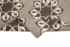 Duri Brown Geometric Cotton Wool Handmade Area Rug 3'10'' x 5'5''