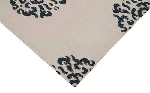 Geometric Duri Cream Geometric Cotton Wool Handmade Area Rug 3'6'' x 5'4''