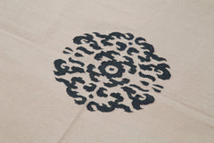 Geometric Duri Cream Geometric Cotton Wool Handmade Area Rug 3'6'' x 5'4''