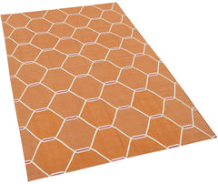 Duri Orange Geometric Cotton Wool Handmade Area Rug 3'6'' x 5'6''