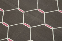 Duri Brown Geometric Cotton Wool Handmade Area Rug 3'7'' x 5'6''