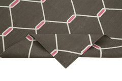 Duri Brown Geometric Cotton Wool Handmade Area Rug 3'7'' x 5'6''